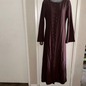 Koolook XL Chic Long Sleeve Brown Dress